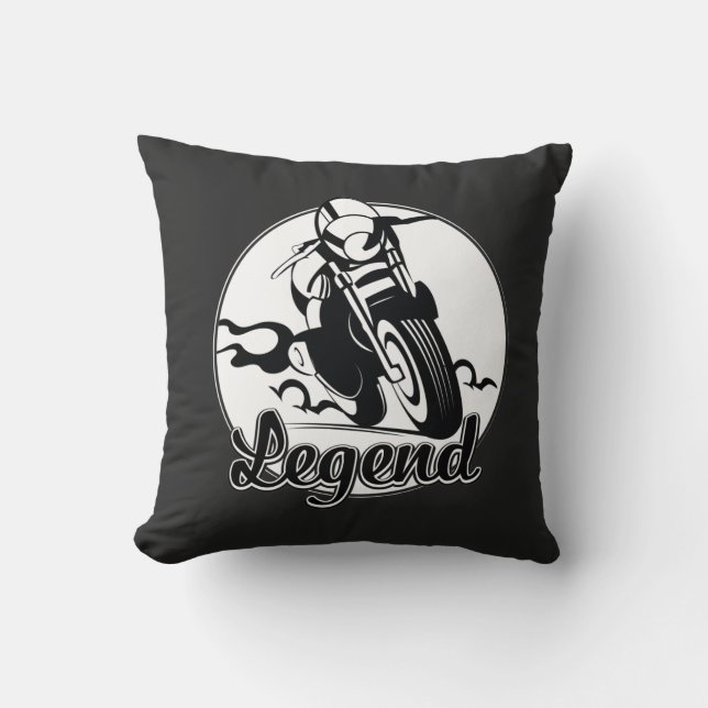 Legend Motorcykel T-Shirt Kudde (Framsida)