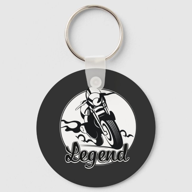 Legend Motorcykel T-Shirt Nyckelring (Framsida)