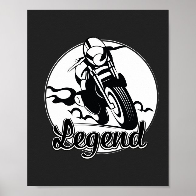 Legend Motorcykel T-Shirt Poster (Framsidan)
