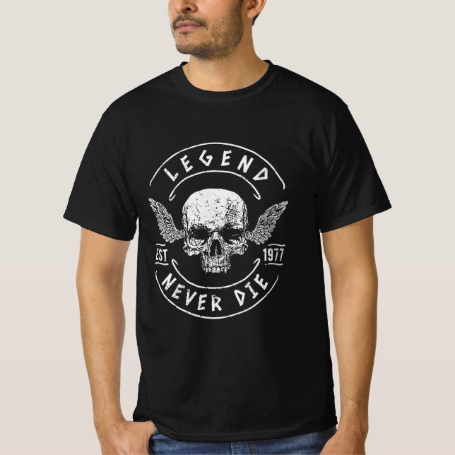 Legend Never Die 1977 T Shirt (Framsida)