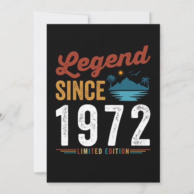 Legend sedan 1972 Födelsedag Retro Vintage Inbjudningar (Framsida)