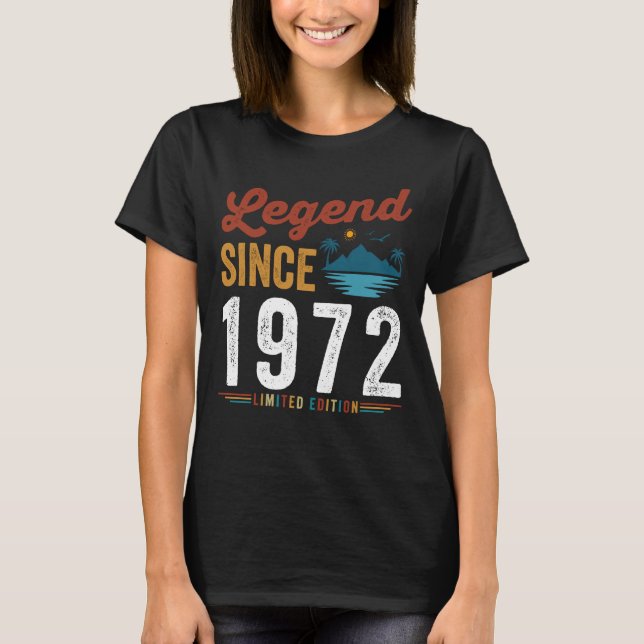 Legend sedan 1972 Födelsedag Retro Vintage T Shirt (Framsida)