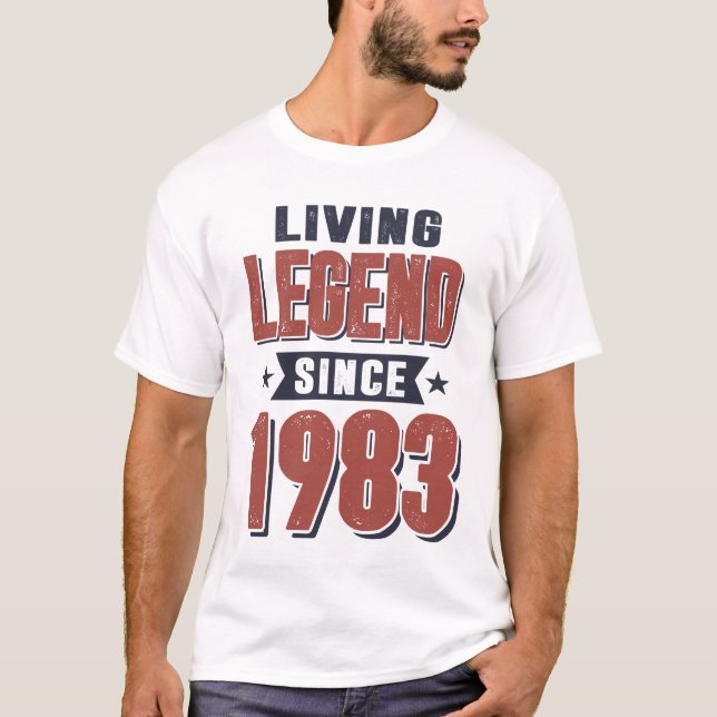 Legend sedan 1983 födelsedagsgåva t shirt (Framsida)