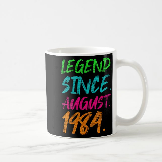Legend sedan augusti 1984 män kvinnor födelsedagsp kaffemugg (Höger)
