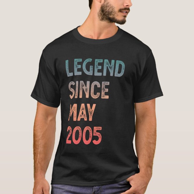 Legend sedan maj 2005 20-årsdag män kvinnor t shirt (Framsida)