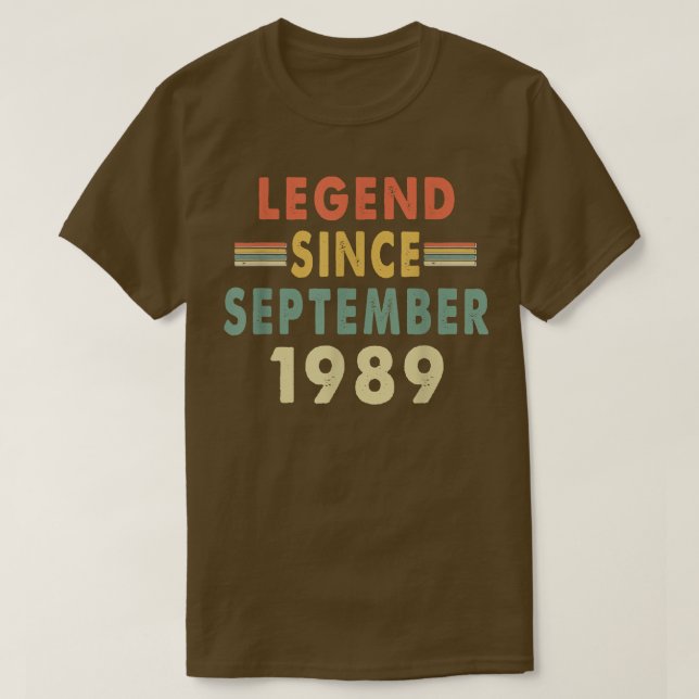 Legend sedan september 1989  33-årsdag  t shirt (Design framsida)