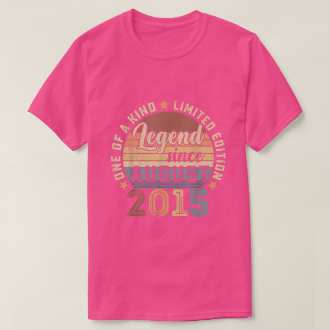 Legend Since August 2015 7th Birthday Gift 7 Years T Shirt (Design framsida)