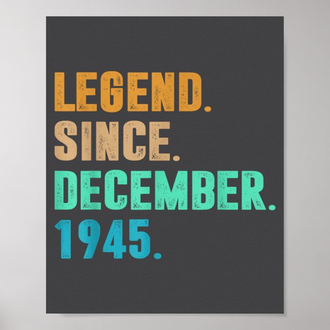 Legend Since December 1945 Birth Of Birthday 1945  Poster (Framsidan)