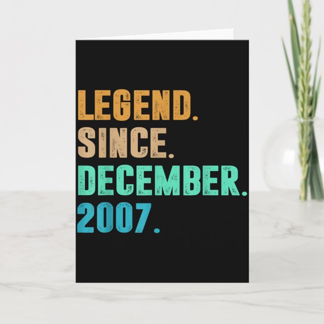 Legend Since December 2007 Birth Of Birthday 2007  Kort (Framsida)