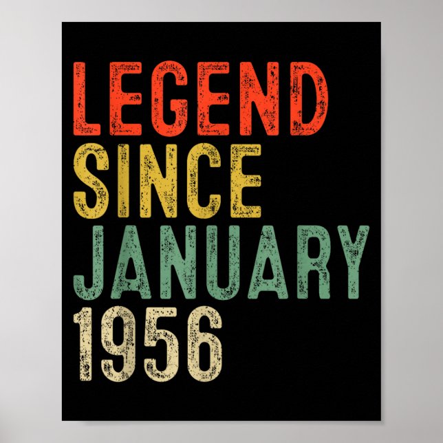 Legend Since January 1956 70th Birthday 70 Year Ol Poster (Framsidan)