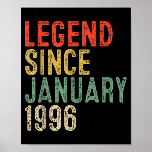 Legend Since January 1996 30th Birthday 30 Year Ol Poster (Framsidan)