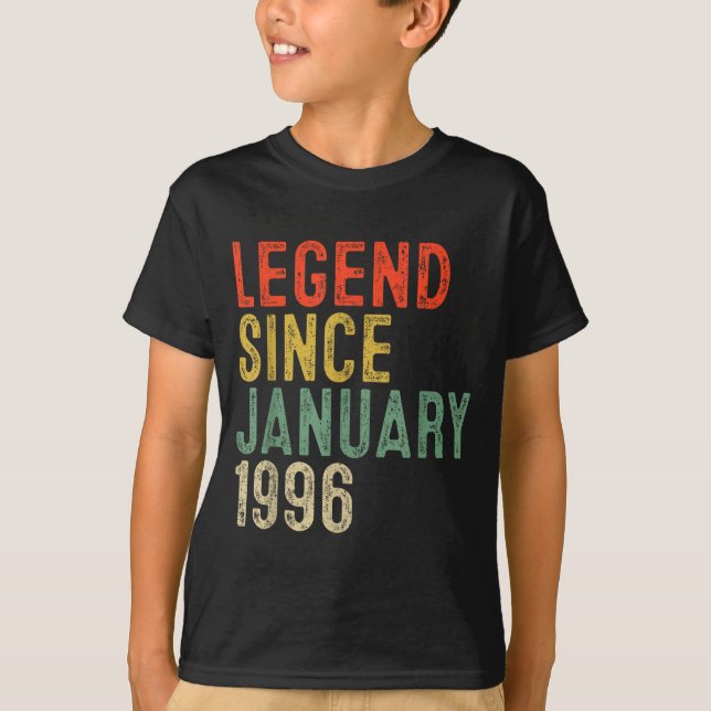 Legend Since January 1996 30th Birthday 30 Year Ol T Shirt (Framsida)