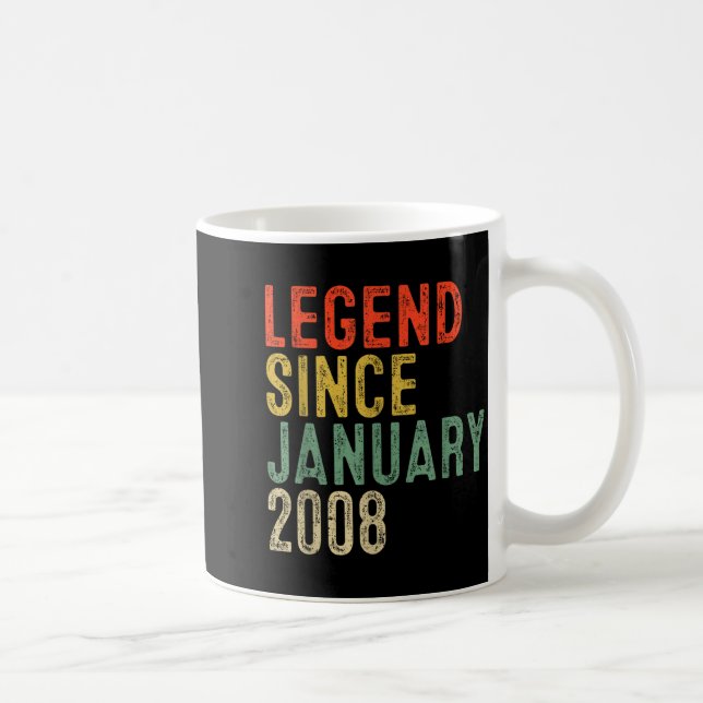 Legend Since January 2008 18th Birthday 18 Year Ol Kaffemugg (Höger)