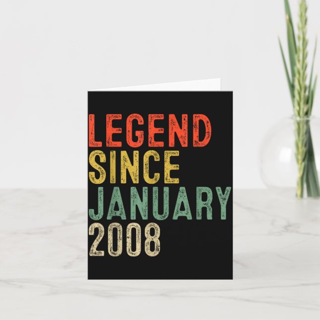 Legend Since January 2008 18th Birthday 18 Year Ol Kort (Framsida)