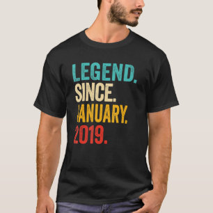 Legend Since January 2019 4 Years Old 4th Birthday T Shirt