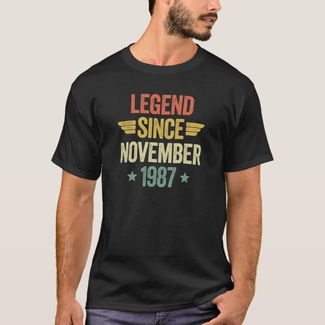 Legend Since November 1987 T Shirt (Framsida)