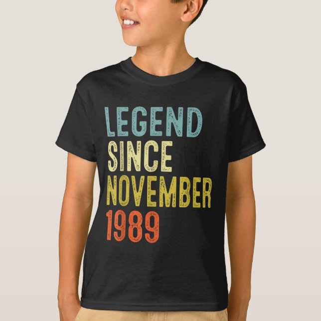 Legend Since November 1989 36th Birthday 36 Year O T Shirt (Framsida)