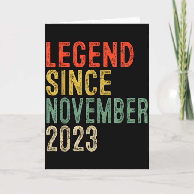 Legend Since November 2023 2nd Birthday 2 Year Old Kort (Framsida)