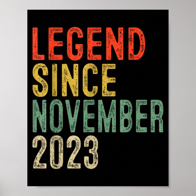 Legend Since November 2023 2nd Birthday 2 Year Old Poster (Framsidan)