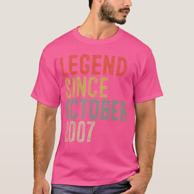 Legend Since October 2007 18th Birthday Gifts 18 Y T Shirt (Framsida)