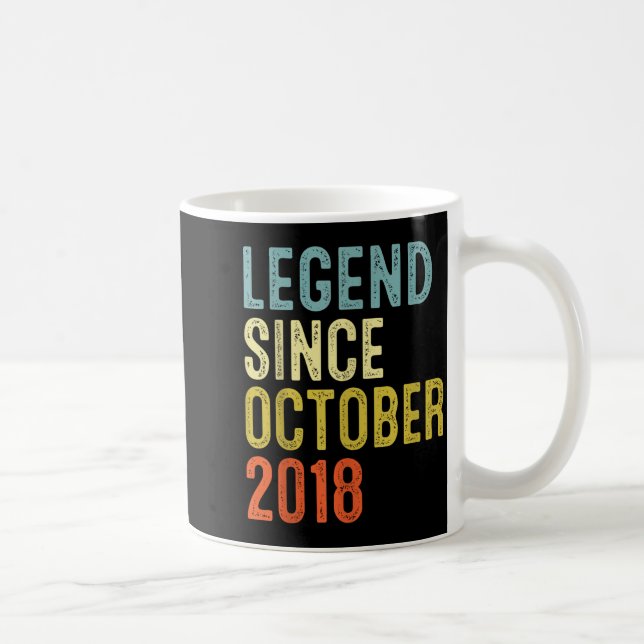 Legend Since October 2018 7th Birthday 7 Year Old  Kaffemugg (Höger)