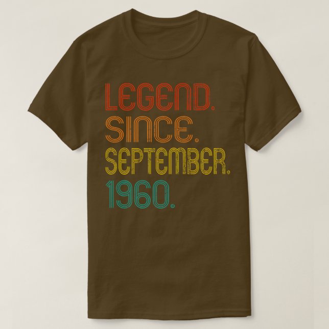 Legend Since September 1960 62 Years Old Gifts 62n T Shirt (Design framsida)