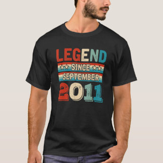 Legend Since September 2011 Retro 11 Yrs Old 11th T Shirt