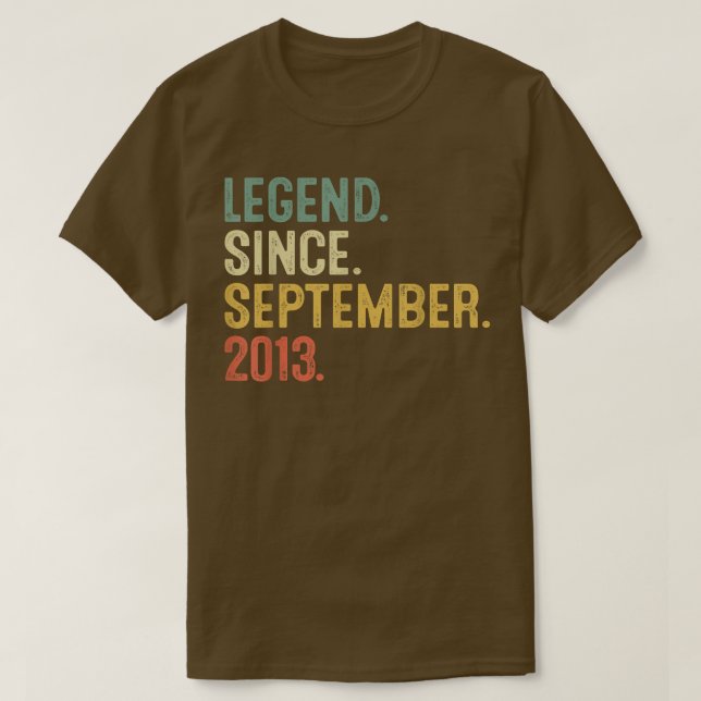 Legend Since September 2013 9th Birthday Gift 9 Ye T Shirt (Design framsida)