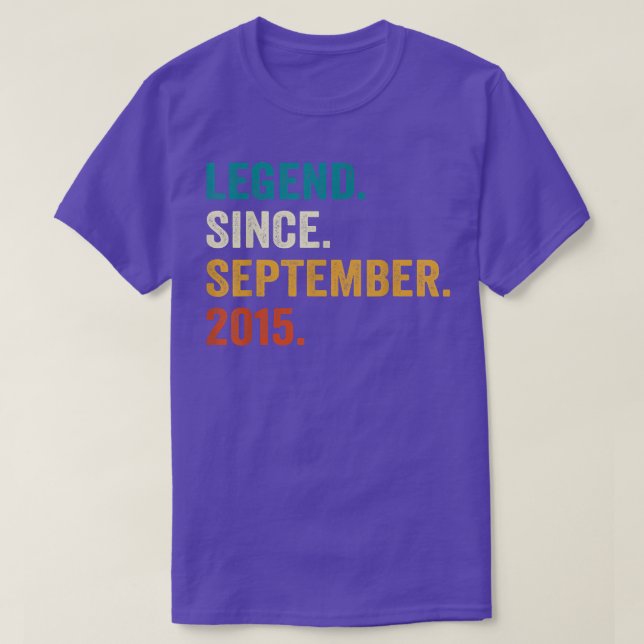Legend Since September 2015 7th Birthday Gifts 7 Y T Shirt (Design framsida)
