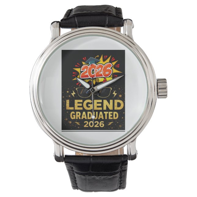 Legend Utexaminerad 2026 Rolig Design för Examen | Armbandsur (Framsida)
