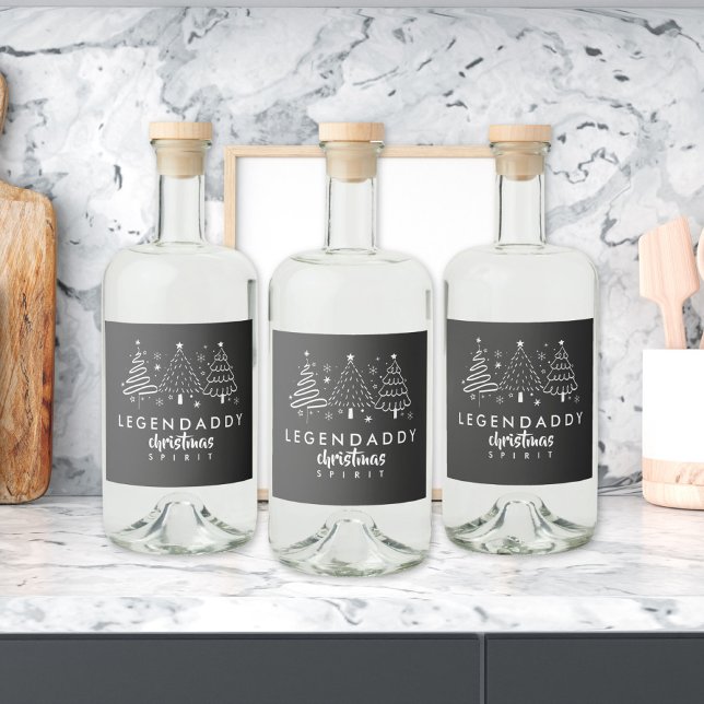 Legendaddy christmas gift for Dad minimalist  Spritflaskor Etikett (legendaddy christmas spirit bottle label)
