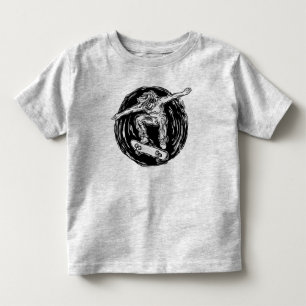 Legendär Skater som utför Skateboarding mitt Luf T Shirt