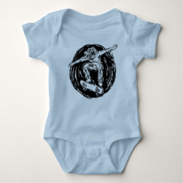 Legendär Skater som utför Skateboarding mitt Luft T Shirt