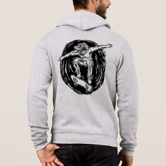 Legendär Skater som utför Skateboarding mitt Luft T Shirt (Baksida)