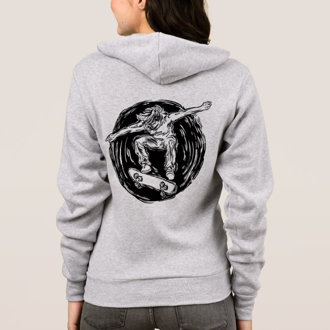 Legendär Skater som utför Skateboarding mitt Luft T Shirt (Baksida)