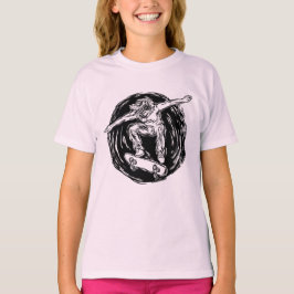 Legendär Skater som utför Skateboarding mitt Luft T Shirt