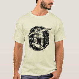 Legendär Skater som utför Skateboarding mitt Luft T Shirt