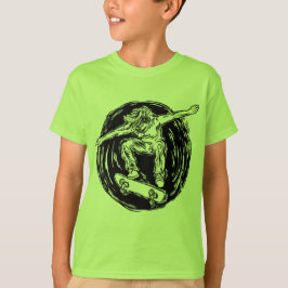 Legendär Skater som utför Skateboarding mitt Luft T Shirt