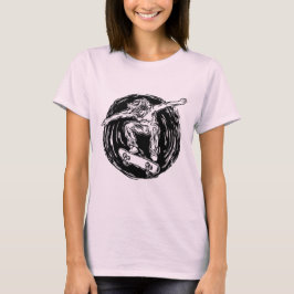 Legendär Skater som utför Skateboarding mitt Luft T Shirt