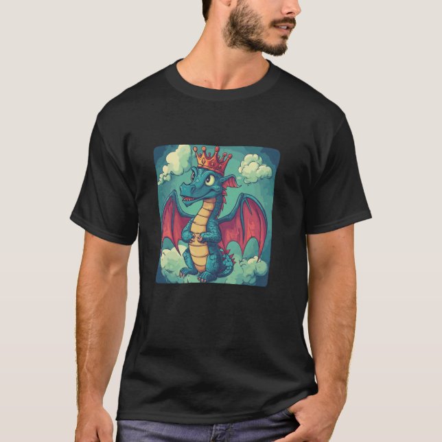 Legendarisk Drakkrona Emblemdesign för Man och K T Shirt (Framsida)