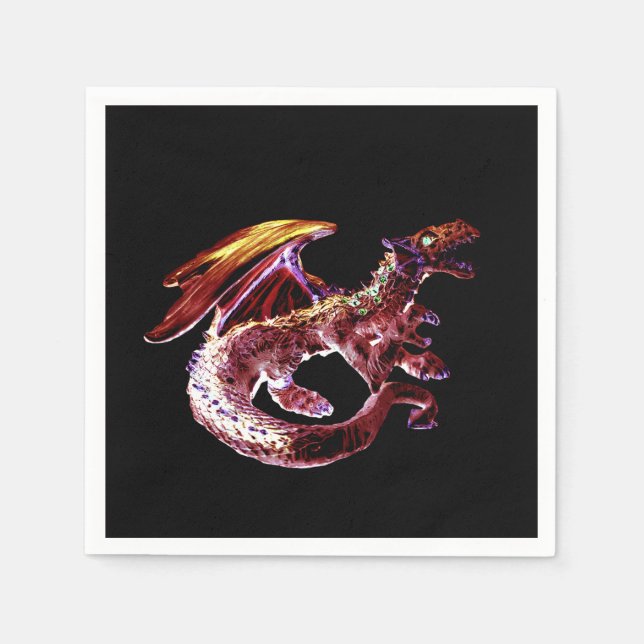 Legendarisk Fantasy Ruby Röd Drakfirande 50 x Pappersservett (Framsidan)