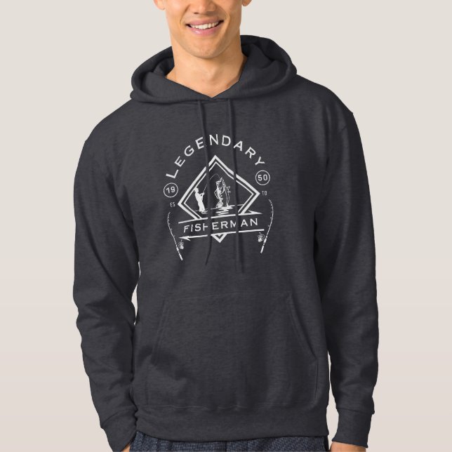 Legendarisk Fiskare Etablerad 1950 Hoodie (Framsida)