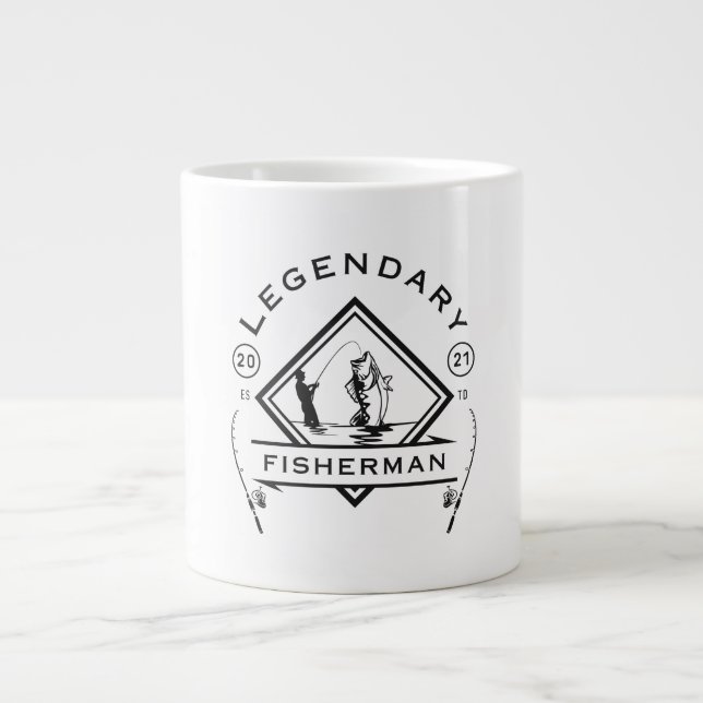 Legendarisk Fiskare Etablerad 2021 Jumbo Mugg (Framsidan)