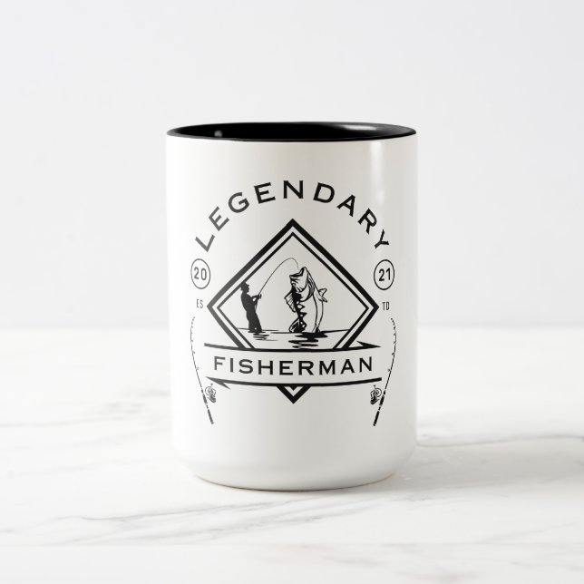 Legendarisk Fiskare Grundad 2021 Två-Tonad Mugg (Center)