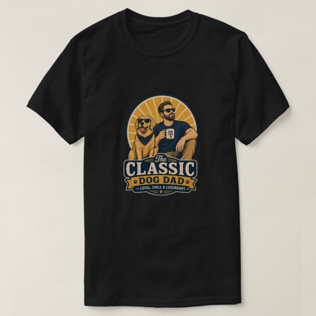 Legendarisk hundpappa vintage fadersdagspresent t shirt (Design framsida)
