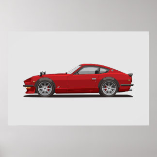 Legendarisk Klassisk Röd 240z Fairlady Bug Affisch