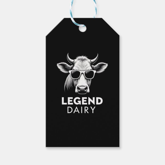 Legendarisk Mejerifarm Rollig Ko Bonde Skämt Grafi Presentetikett (Framsidan)