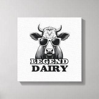 Legendarisk Mejerifarm Rollig Ko Bondgård Puns Gra Canvastryck