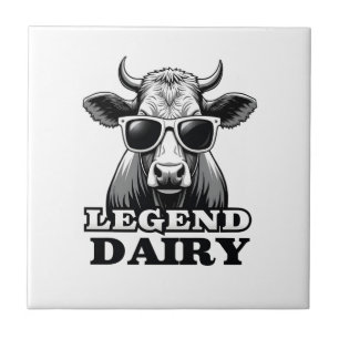 Legendarisk Mejerifarm Rollig Ko Bondgårds Pun Gra Kakelplatta
