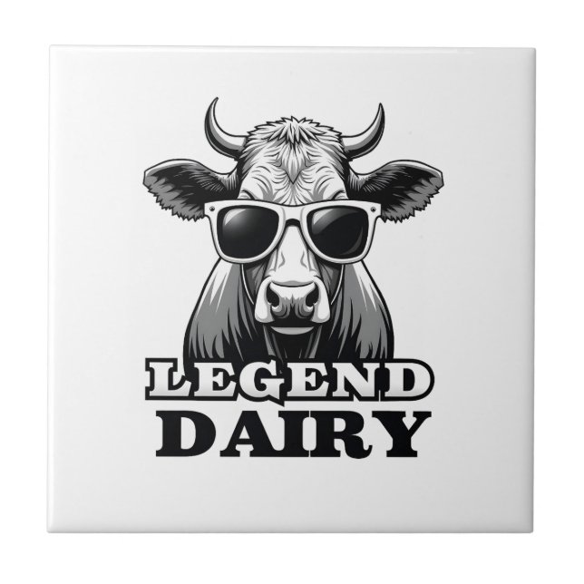 Legendarisk Mejerifarm Rollig Ko Bondgårds Pun Gra Kakelplatta (Framsidan)